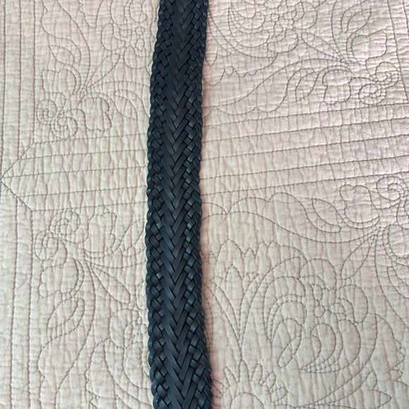 NEW🖤Banana Republic Black Braided Leather Belt Women's XXL - Picture 5 of 7